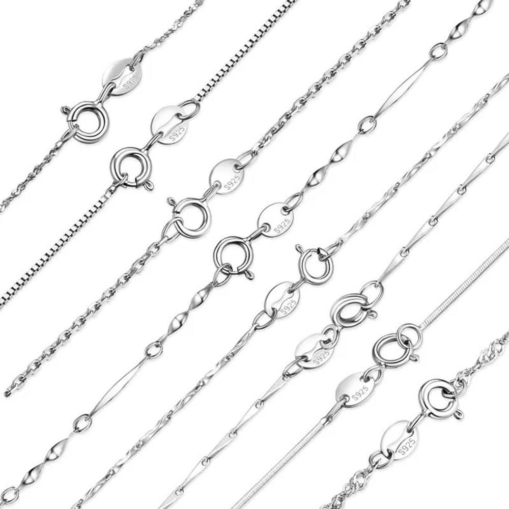 Anthropologie 925 Silver Sparkling Clavicle Chain Choker Necklace - Picture 8 of 16